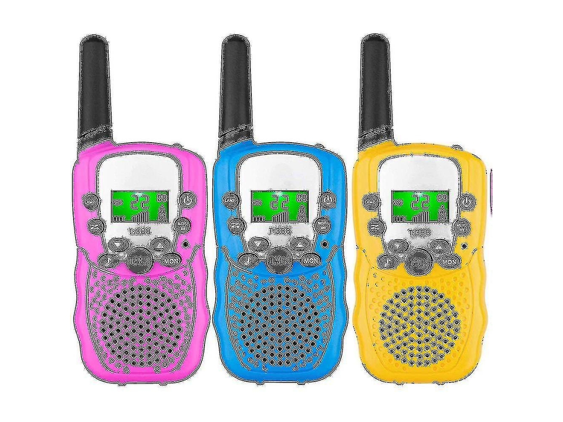 Walkie Talkies Infantis, Pacote Com 3 Unidades, Alcance De 4,8 Km Com Lanterna Lcd Retroiluminada. Brilvibera