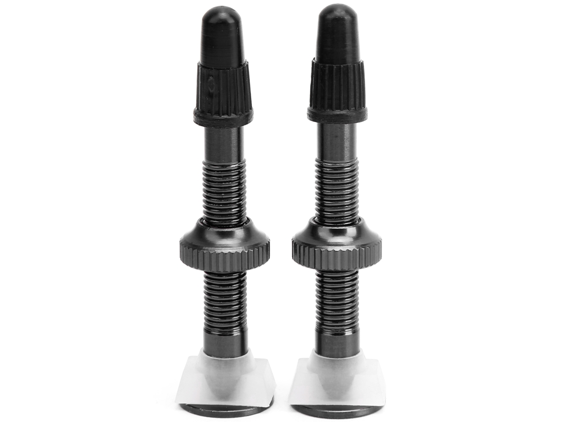 1 Par 52mm Válvula Presta Extendida De Aço Alumínio Para Bicicleta Mtb Sem Câmara Preta