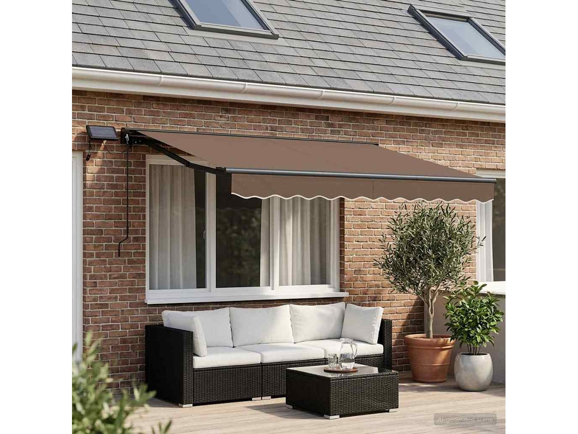 Vidaxl Estrutura De Toldo Manual Com Leds 3 X 2,5 M