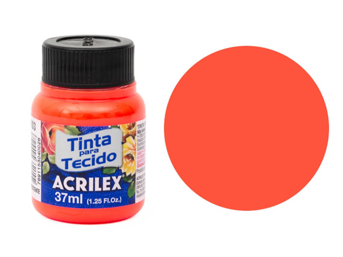 Tinta Tecido Fluo ACRILEX Amarelo Ouro 108