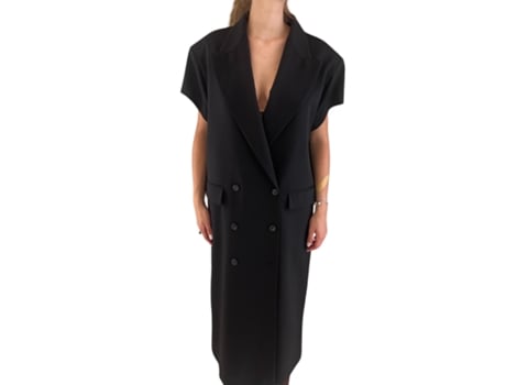 Colete De Mulher Pdr Cappotto Poliéster Preto (o)