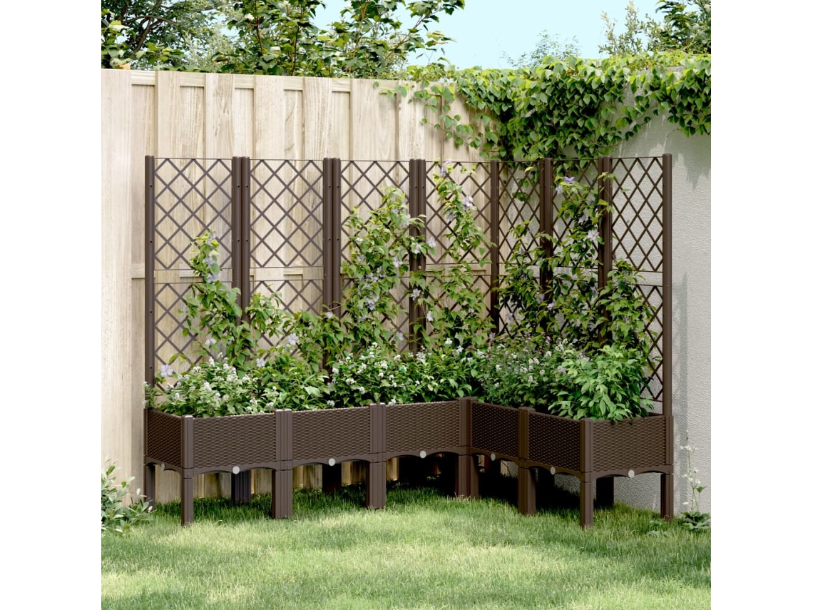 Vidaxl Vaso/floreira De Jardim C/ Treliça 160x120x142 Cm Pp Castanho