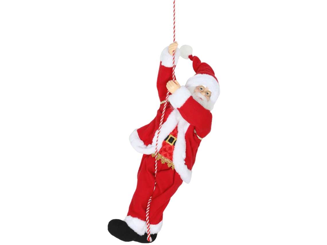 Papai Noel 60cm (cantando, Subindo, com Corda de Presente e Função Sonora, Vermelho)