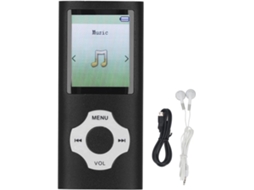 Reprodutor de MP3 e MP4, portátil, com tela de 1,8 polegadas, 128 GB de memória expansível e sistema de áudio HiFi Voice (preto)