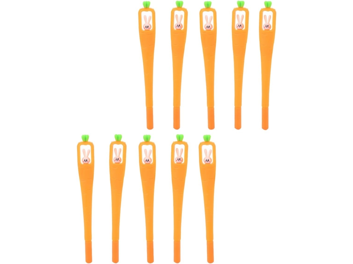 Conjunto De 10 Canetas Tinta Gel Com Estampa Cenoura, Ponta 0,5 Mm,