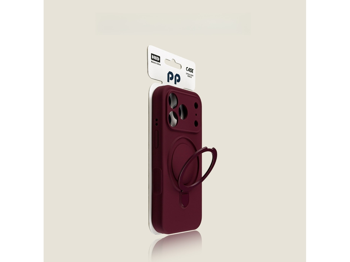 Capa Para Iphone 18 Pro Max Com Suporte Magnético , Compatível Com Magsafesilicone Bordô Hexinyigjly