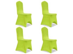 Vidaxl Capa Extensível Para Cadeira 4 Pcs Verde
