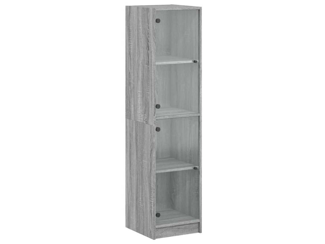 Aparador Alto com Portas de Vidro Cinzento Sonoma MAISON EXCLUSIVE (35x37x142 cm)