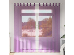 Vidaxl Cortinas De Voile Com Laços 2 Pcs Roxo 140x245 Cm