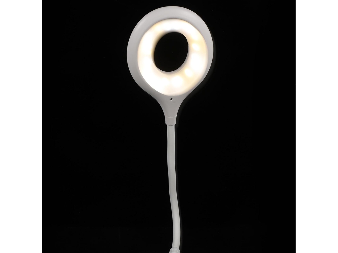 Luminária De Mesa Flexível Doitool Em Pvc Branco, Leve, Com Alimentação Usb De 1w, Fácil De Transportar E Ideal Para