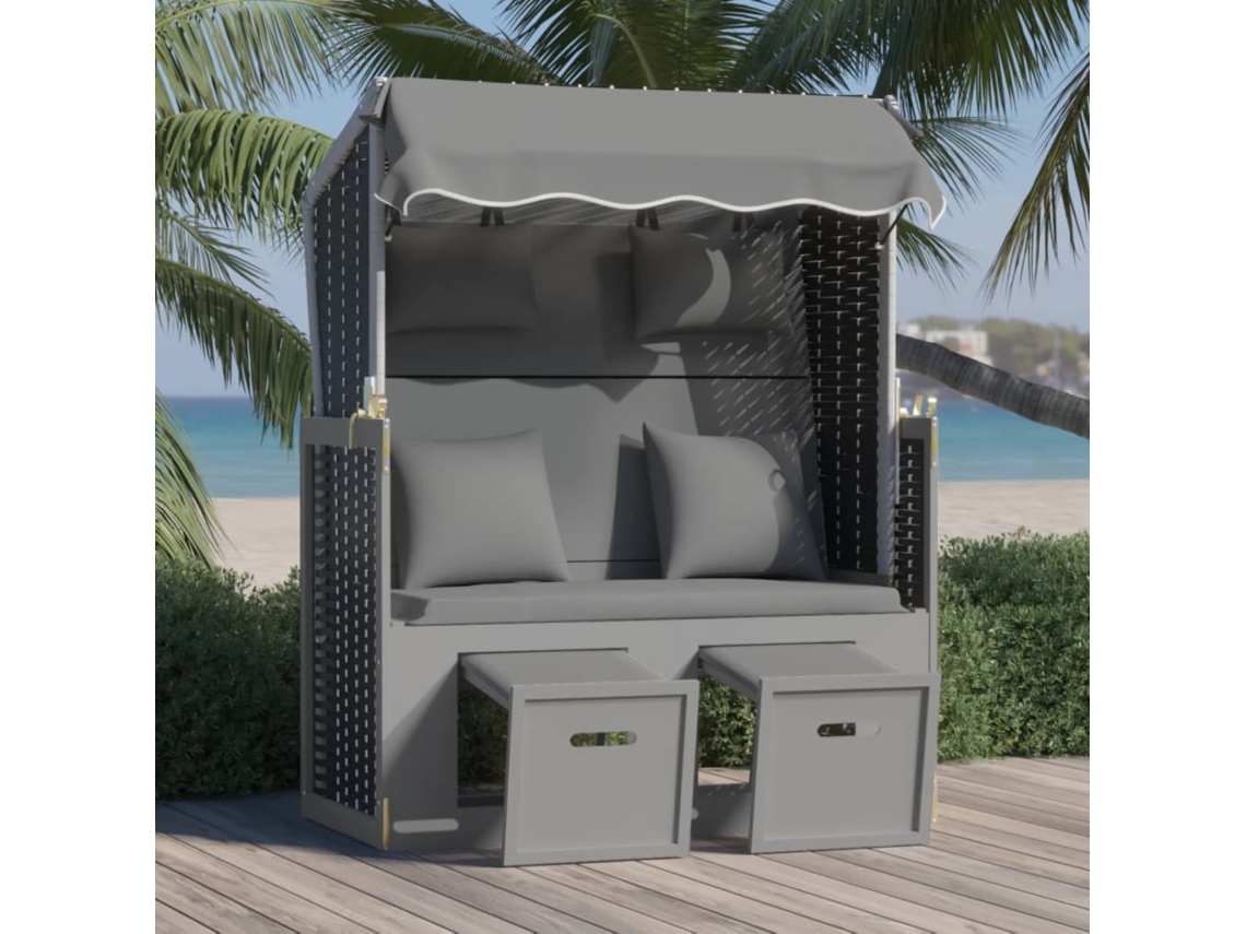 Strandkorb, Strandkorbs Vidaxl Antracite Rattan / Vime (n/a)