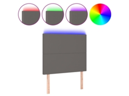 Led Headboard, Led Headboards Vidaxl Cinzeto Couro Artificial (80 X 5 X 118/128 Cm)