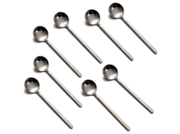 Rebe-8 Colheres De Café De Aço Inoxidável 13,5cm Cabo De Erva-mate Para Espresso Sobremesa Sorvete Açúcar Xícara Prata