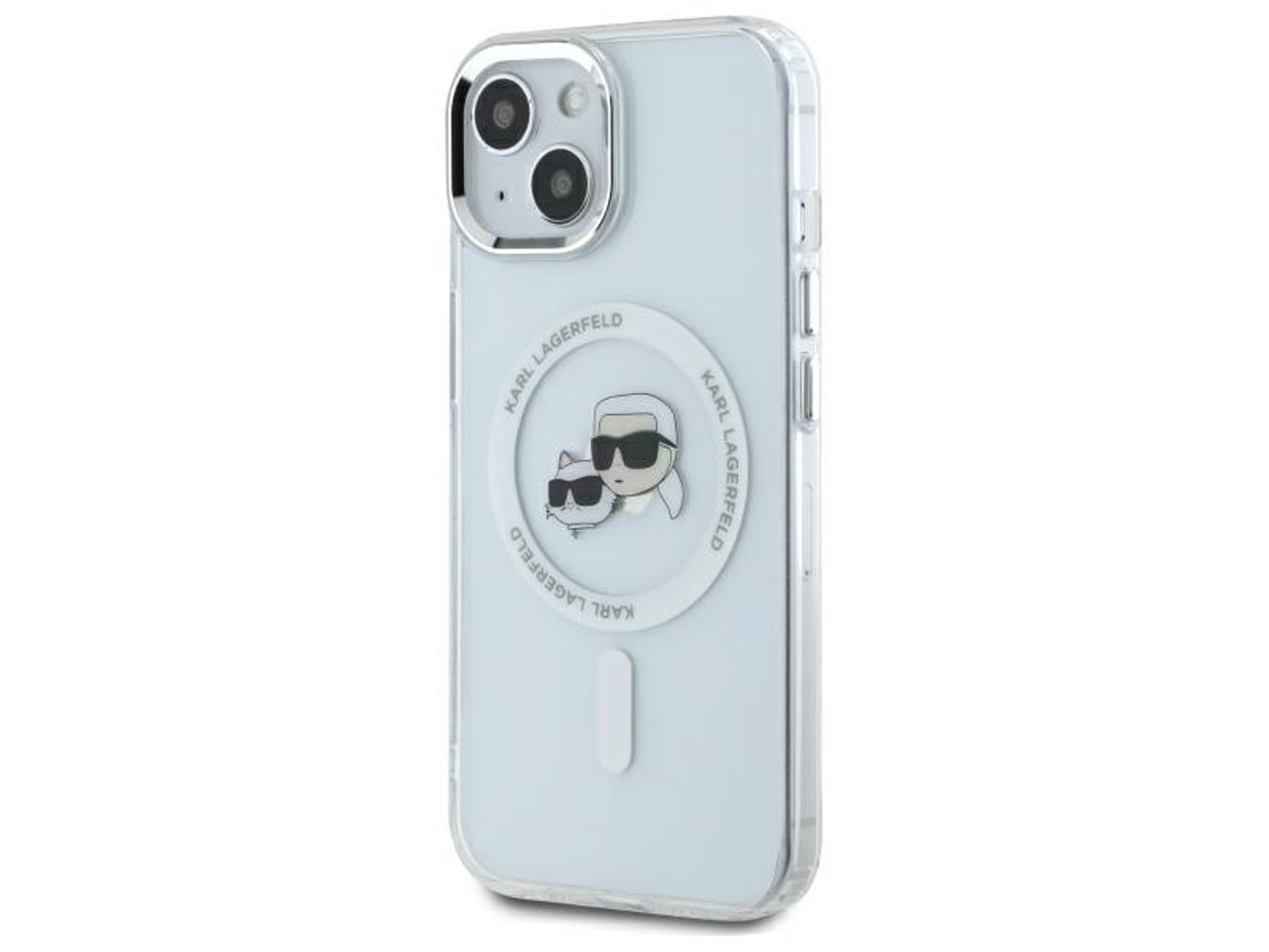 Capa para iPhone 14 KARL LAGERFELD Pele Sintética Rígida Branco