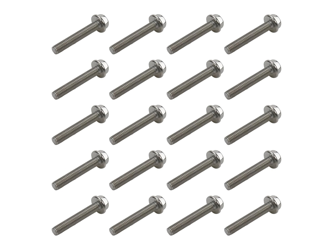 20 Parafusos Sextavada Com Flange Em Aço 304 Inox