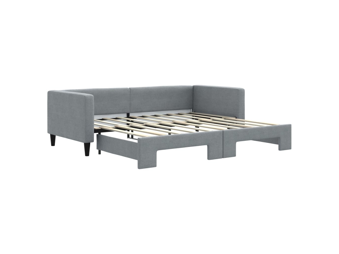 Sofá-cama Com Gavetão Vidaxl Cinzeto Tecido