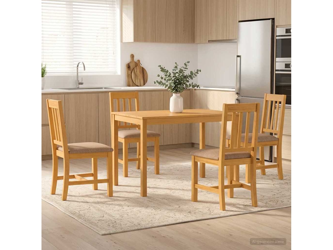 Vidaxl Conjunto De Sala De Jantar 5 Unid. Cinzento