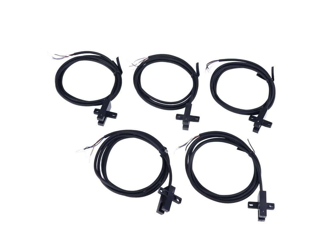 5pcs Sensor Fotoelétrico Chave De Feixe Em Forma De Ranhura U No Nc Npn Com Fio De 1 Metro Dc5‑24v