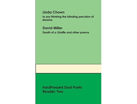 Livro Hardpressed Dual Poets Reader Two De Linda Chown E David Miller (inglês)