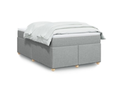 Cama Boxspring Com Colchão 120x190 Cm Tecido Cinzento-claro