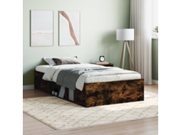 Vidaxl Estrutura De Cama 100x200 Cm Carvalho Fumado