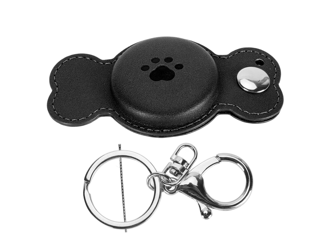 Mali capa Protetora Anti perda Multifuncional para Airtag Pu+metal Design Durável Preto