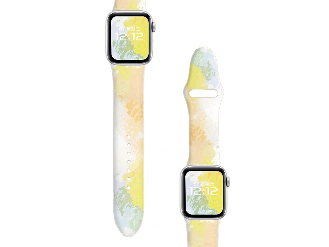 Pulseira Inteligente Floral Silicone Macio Iwatch Série 7 Maple 42/44/45mm