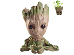 Charme Dos Guardiões Decoração De Mesa Eu Sou Groot, Porta Canetas Versátil E Vaso De Flores, Design Adorável Em Pvc Ecológico, Tamanho De 12 Cm, P