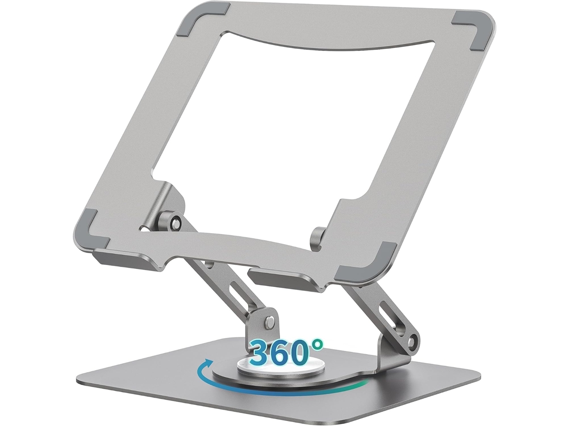 Suporte para Laptop, Base Giratória de 360°, Altura Ajustável em Vários Ângulos, Laptop de 10 a 15,6 Polegadas, Cinza ZEUXO
