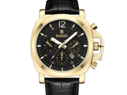 Reloj De Pulsera Redondo Analógico De Cuarzo Con Correa De Pu Bagari (oro Negro)
