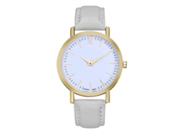 Reloj De Pulsera De Cuarzo Para Mujer Y Hombre Con Correa De Pu Zhoulianfa Moda Simple (gris)