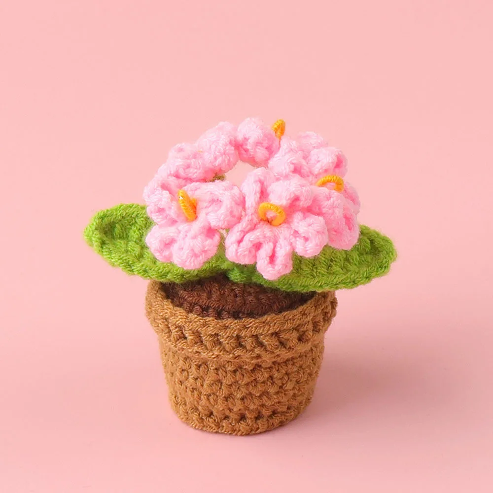 (rosa) Vaso De Crochê Para Plantas, Lindo Vaso De Flores Tricotado À Mão, Decoração Para Plantas, Presente