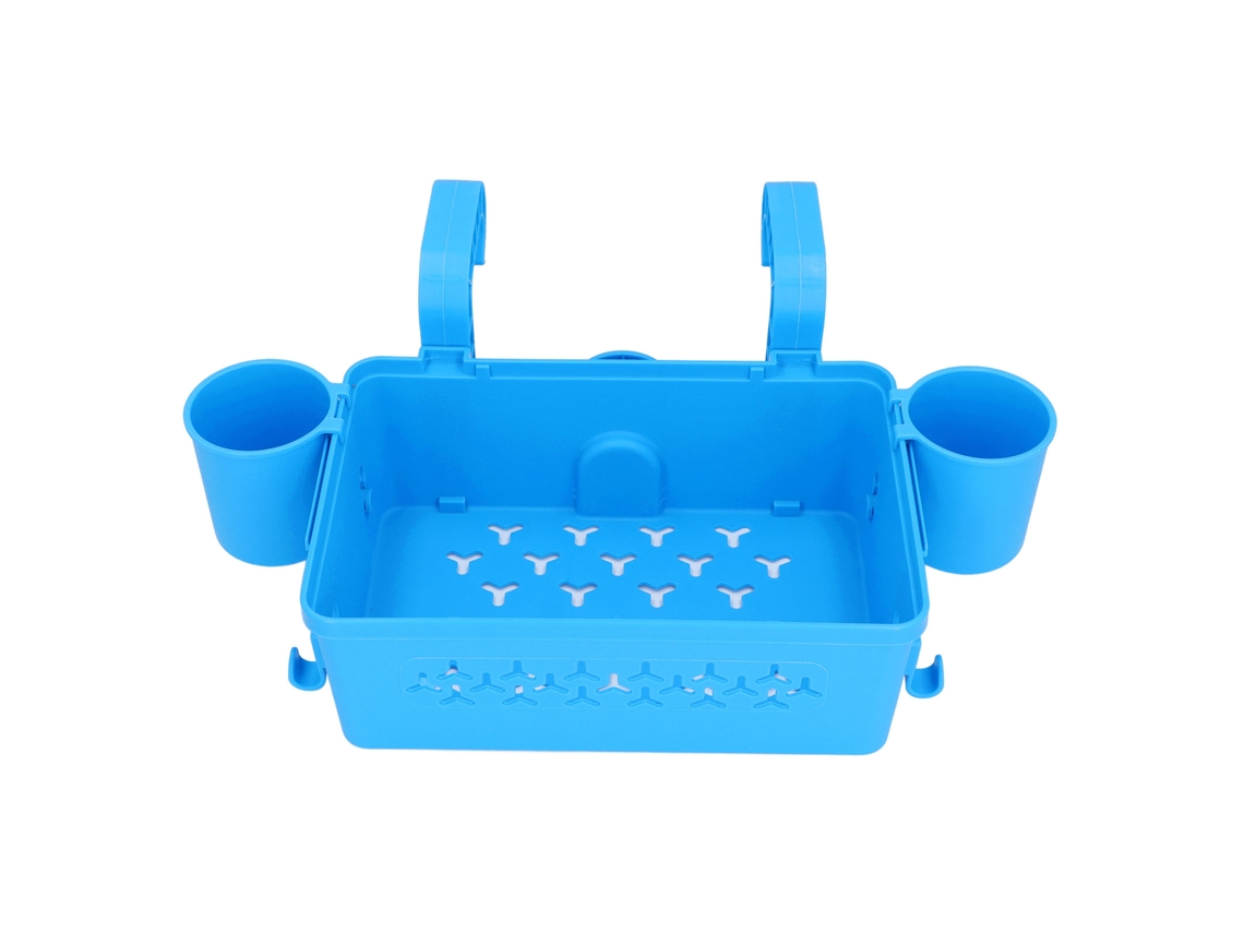 Cesto de Armazenamento para Piscina com Suporte para Copo e Capacidade de 22lb Azul | S/MARCA