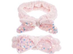 Conjunto De 2 Tiaras De Lantejoulas Com Laço Para Acessórios De Cabelo E Maquiagem