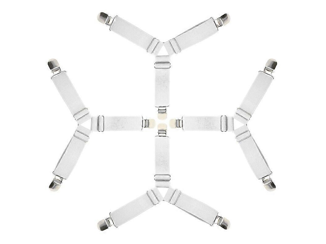 Lurelia Correias Para Lençol Branco Ajustável Elástico Triângulo Nylon Colcha Colchão Cama