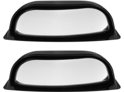 Espelho Retrovisor Auxiliar Para Ponto Cego, Em Plástico Preto, Composto Por Duas Peças.