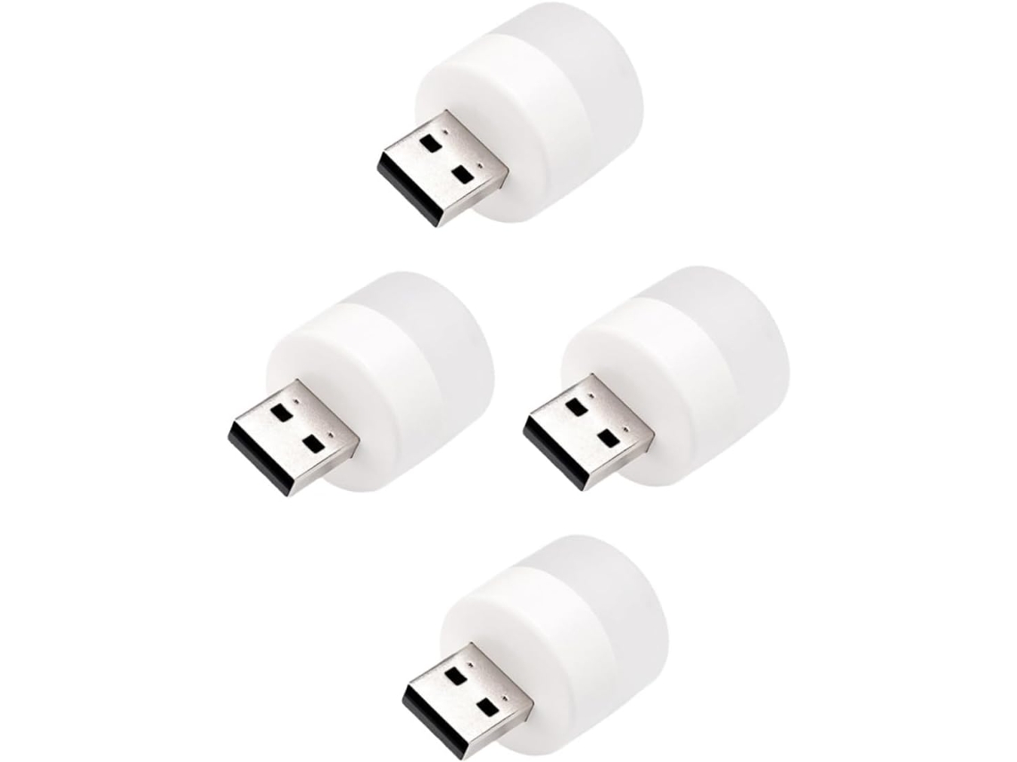 Baluue Conjunto De 4 Luzes Noturnas Portáteis Usb, Mini Led 1w 3000k