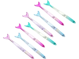 Conjunto De 8 Canetas Gel Plástico Inoomp Com Desenho Sereia, Ponta