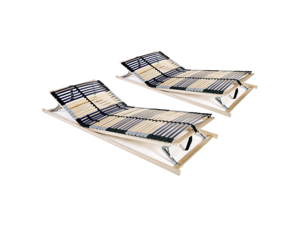 Vidaxl Estrados De Ripas 2 Pcs Com 42 Ripas 7 Zonas 90x200 Cm
