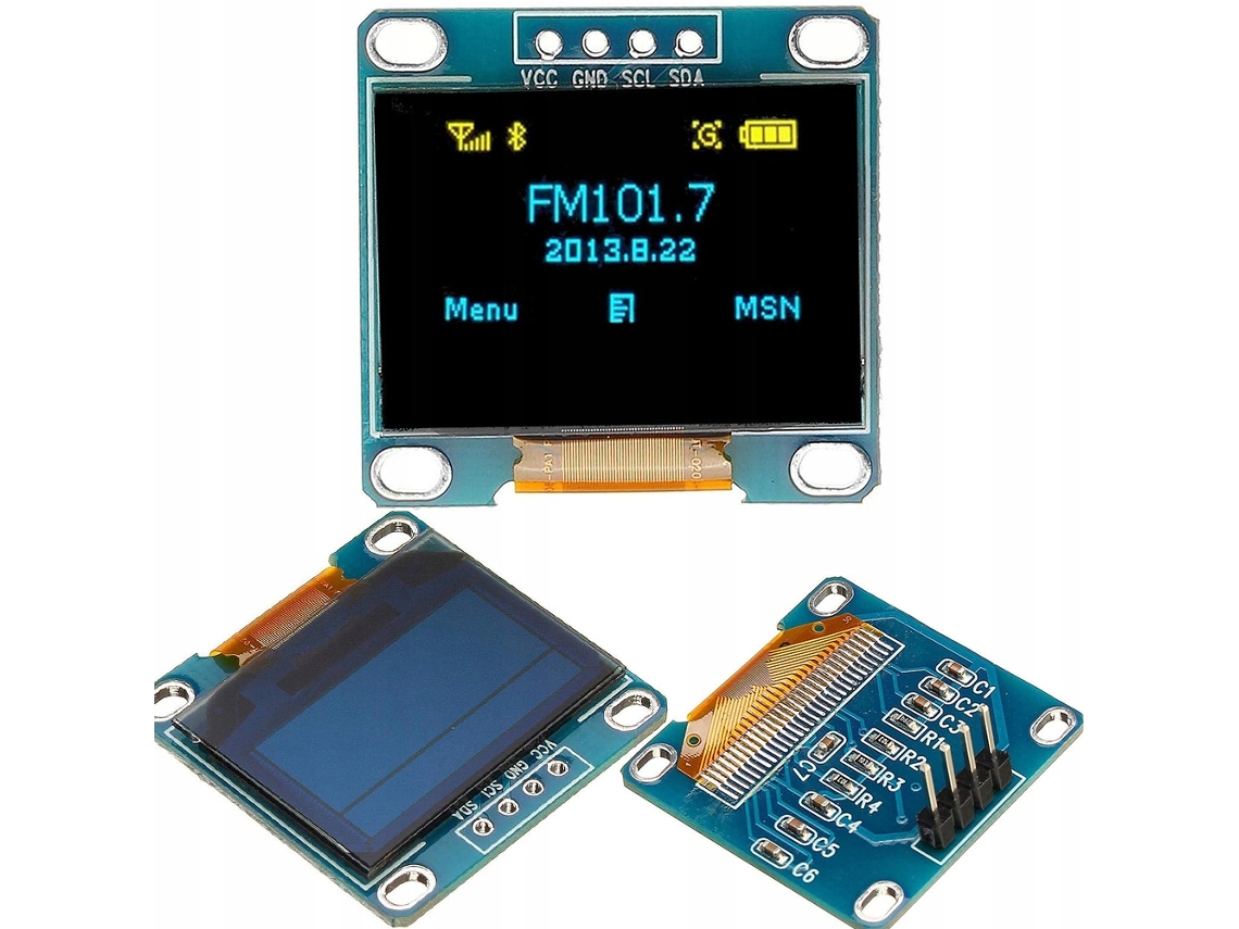 Ecrã OLED 0,96" SSD1306 Azul 128x64 I2C compatível com Arduino Raspberry Pi ROSFIX