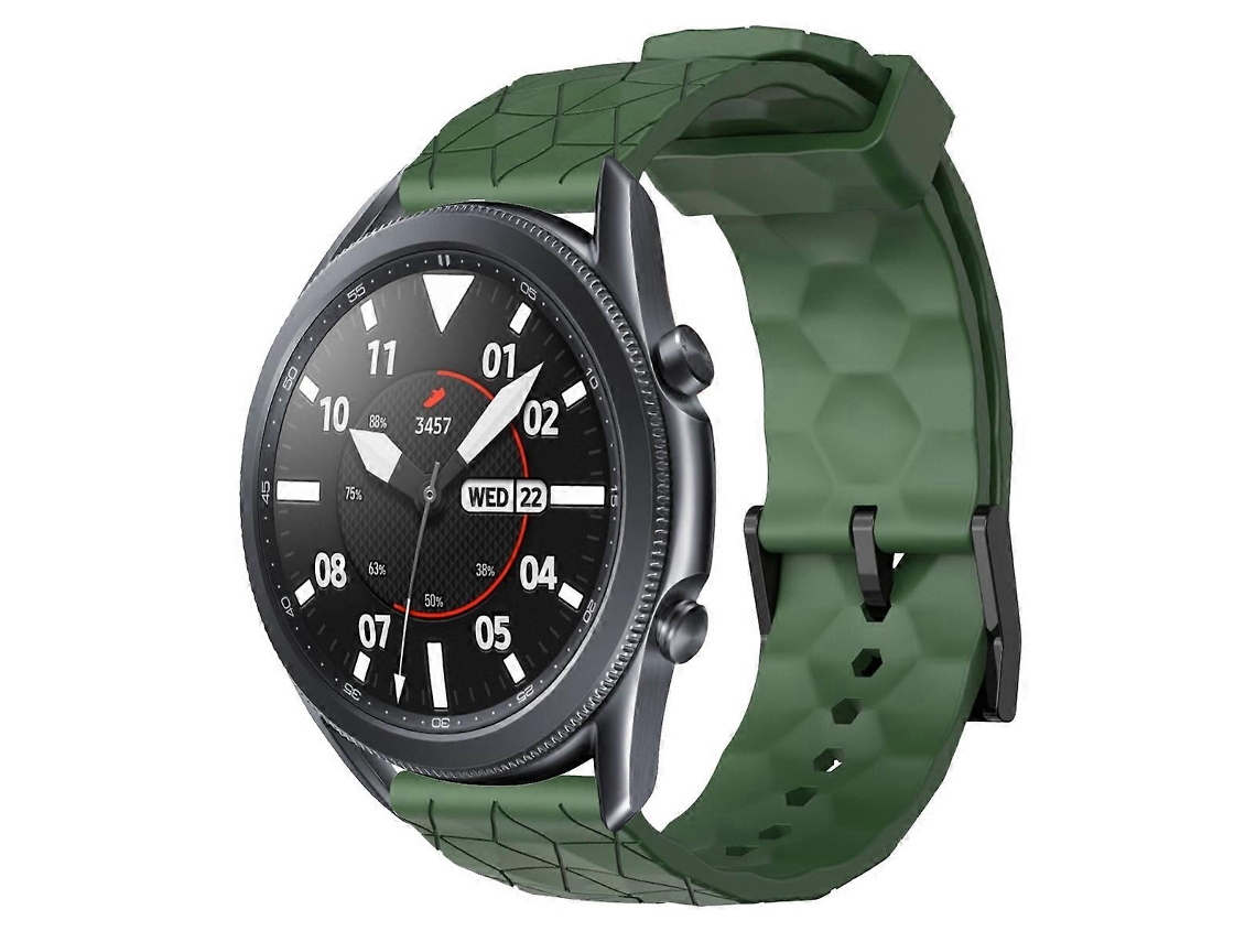 Pulseira De Silicone De Cor Sólida Com Estampa De Futebol Para Samsung Galaxy Watch3 (45 Mm E 22 Mm).
