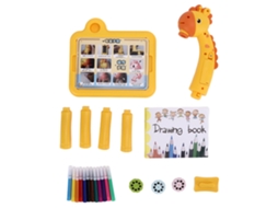 Mesa Projetor De Desenho Educativo Para Crianças Com Tábua De Pintura Led Brinquedo De Aprendizagem Amarelo