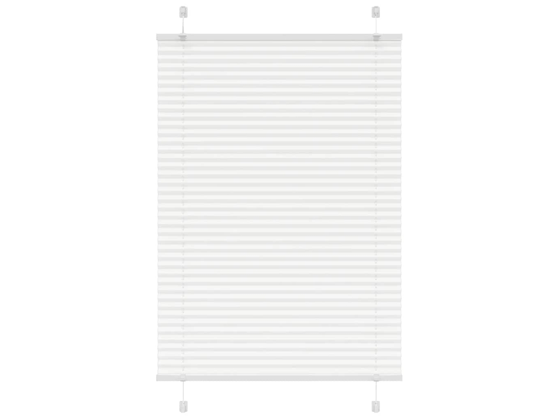 Vidaxl Branco Plissada Cega 85x150 Cm Largura Tecido 84,4 Cm Poliéster