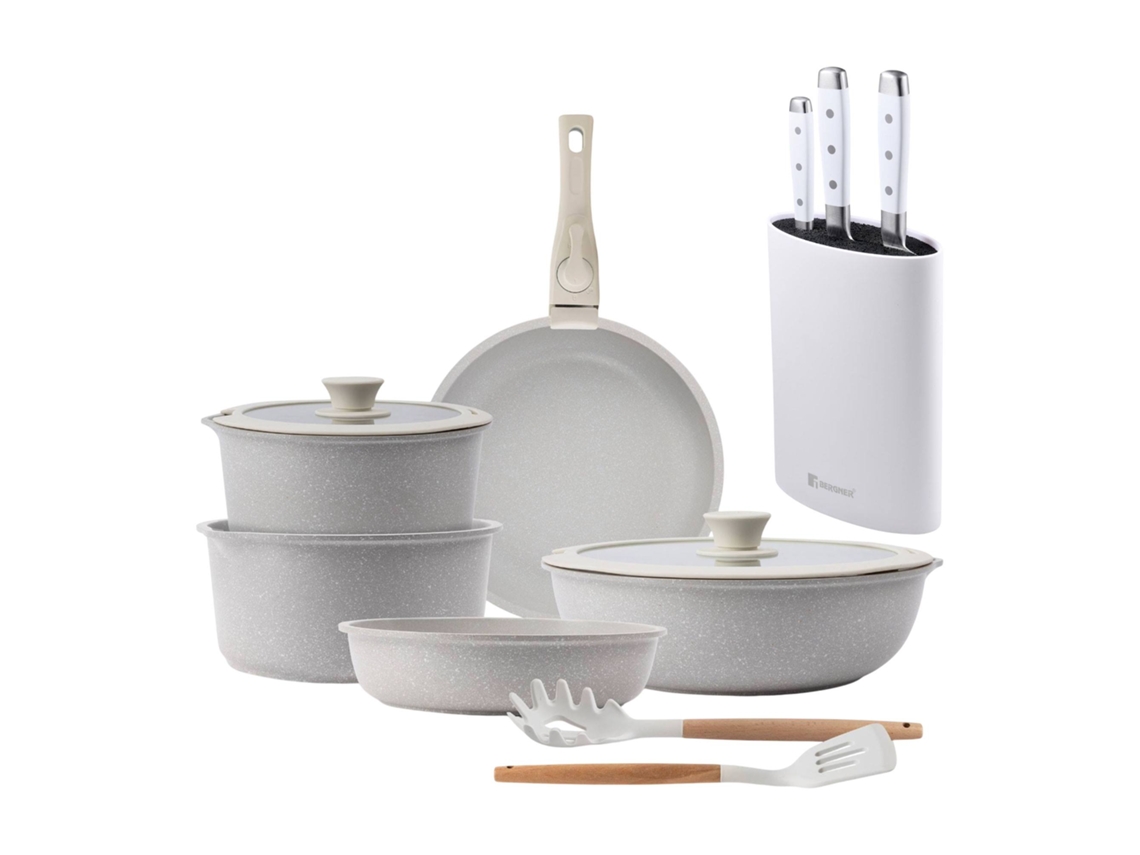 Baterias De Cozinha Ø18ø20ø26 Cm Em Alumínio Fundido Click&cook San Ignacio (10 Peças) Com 3 Facas