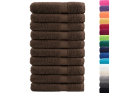 Toalhas Premium Solund 10 Pcs 100x200 Cm 600 Gsm Castanho HARLANV1