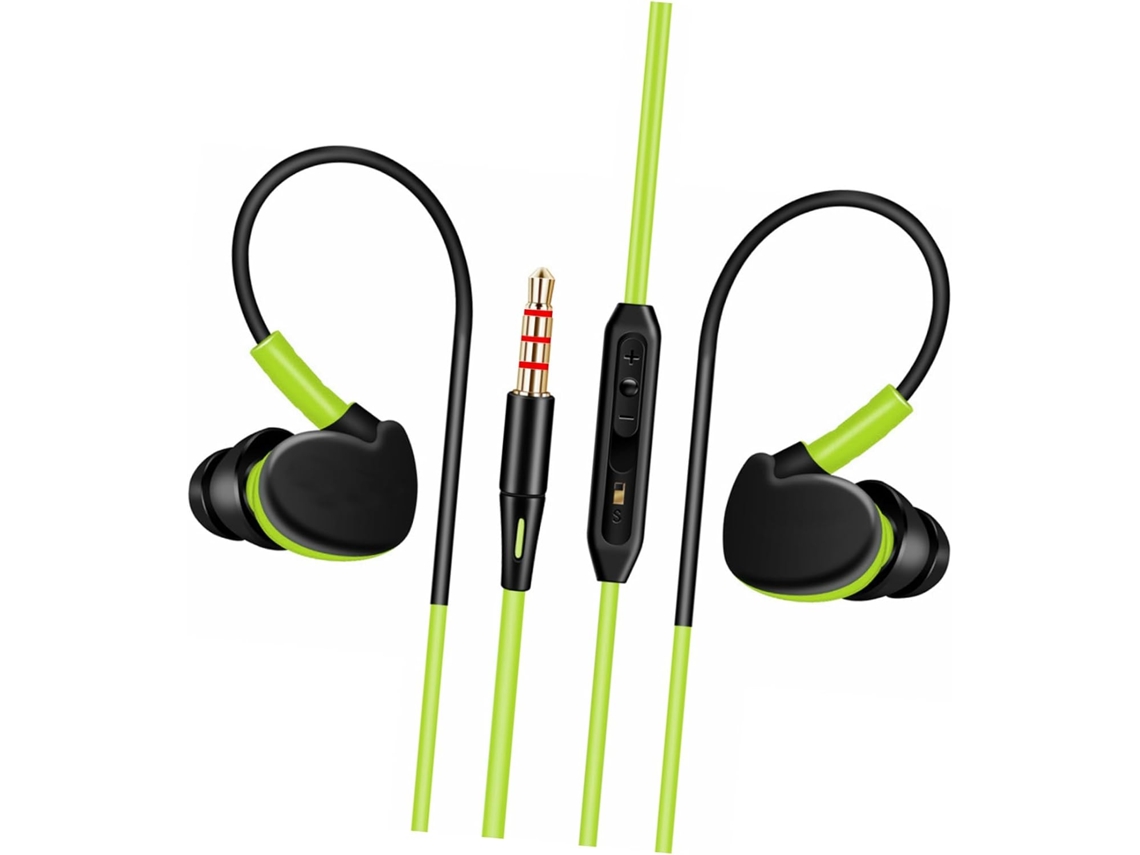 Fones De Com Plugue 3,5 Mm, Fio, Volume E Fone Para 1,2 M - Verde