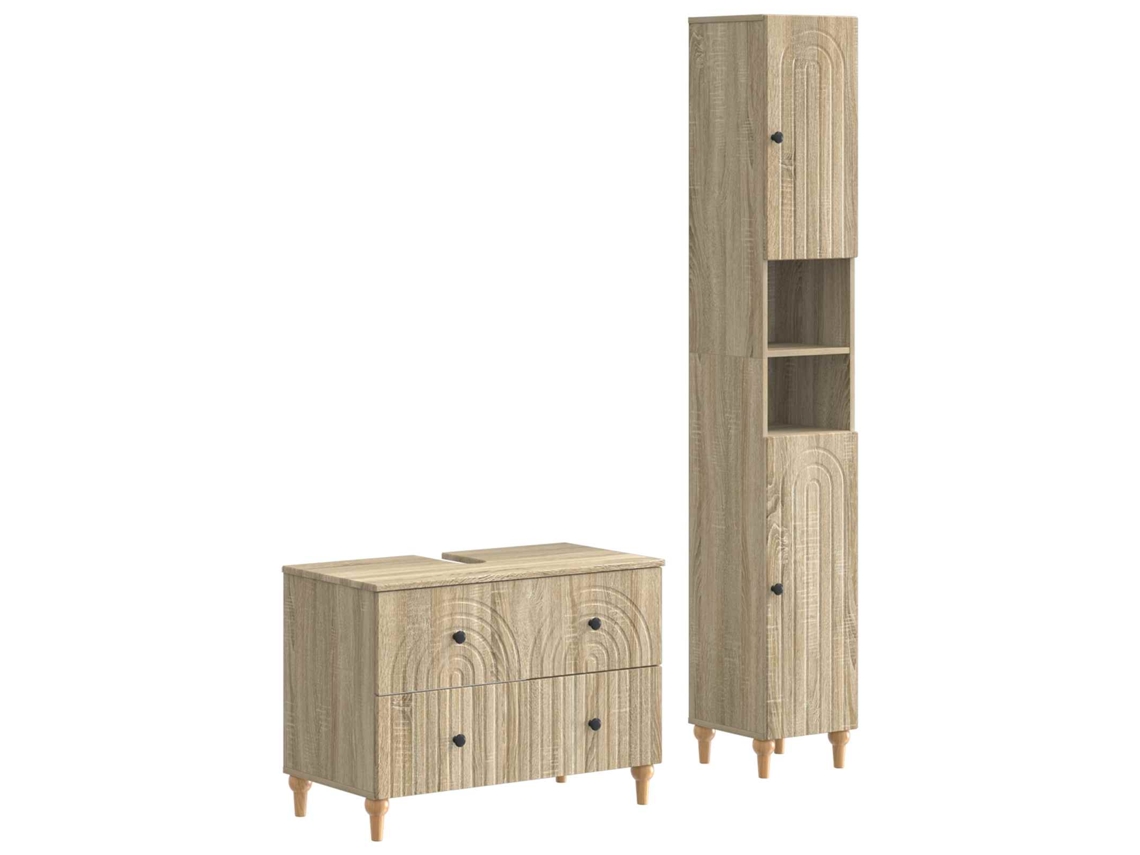 Vidaxl Conjunto De Armário De Banheiro Com 2 Peças Alkmaar