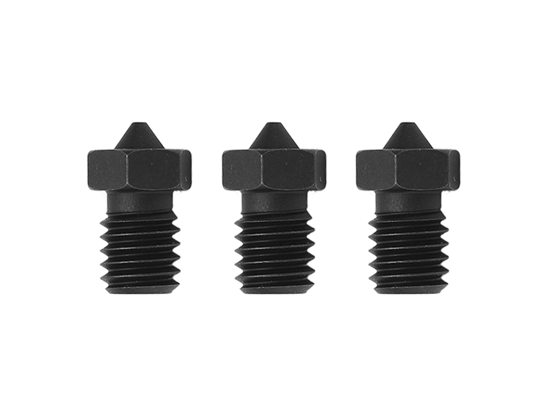Bico De Impressora 3d 0.4mm Aço Temperado Resistente À Alta Temperatura M6x12.5mm Para V6 (3 Peças)
