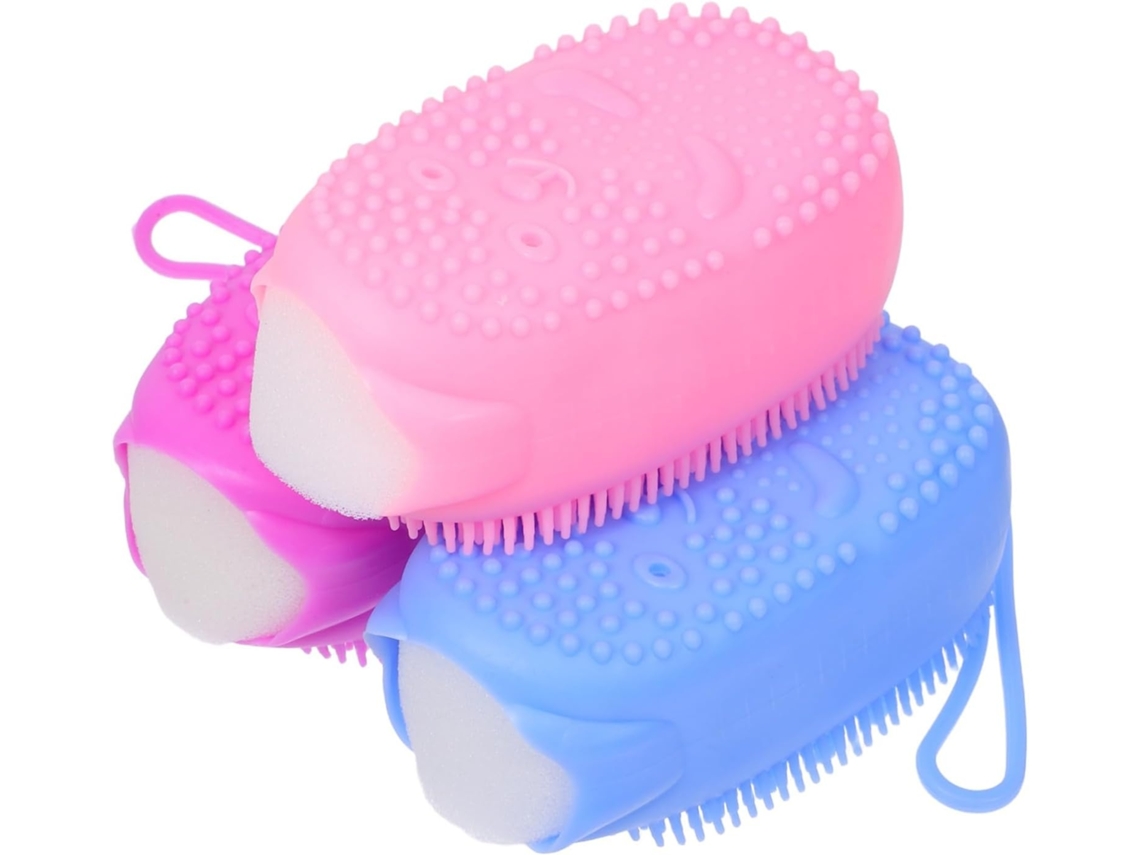 Lurelia Kit De 3 Buchas Vegetais De Banho De Cuidado Corporal, Dupla Face, Com Argola E Limpeza Profunda