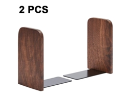 Suporte para Livros de Madeira, 1 Par, em Faia Alemã, Antiderrapante, para Mesa , com Cabeça Quadrada em Nogueira Preta BRILVIBERA (buche, A)